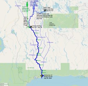 Nafukovací kajaky a kanoe na řece Moisie